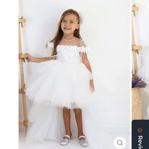 White flower girl dress